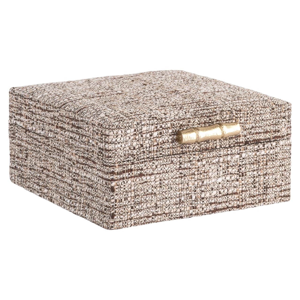Opbergdoos Chalenny brown 16x16x8 cm met zwart suède interieur