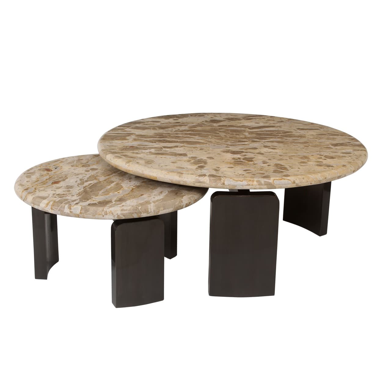 Salontafel Bayonne set van 2 rond Tendua marmer bronze