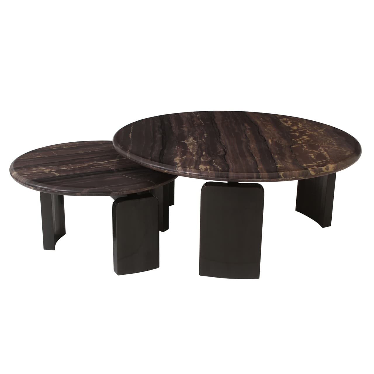 Salontafel Menton set van 2 rond burgundy marmer 90 cm