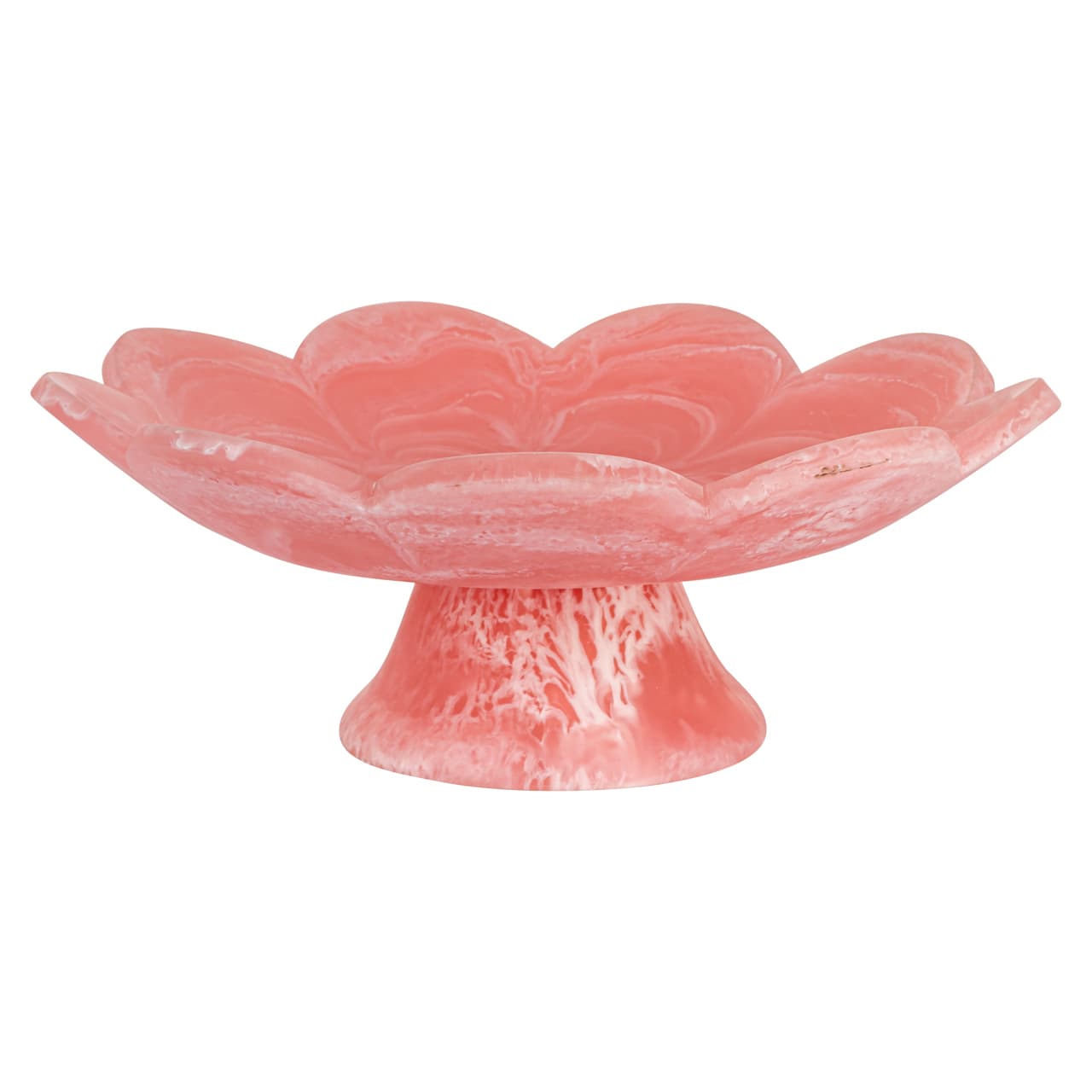 Schaal Peony pink in roze resin met bloemvorm 31 cm