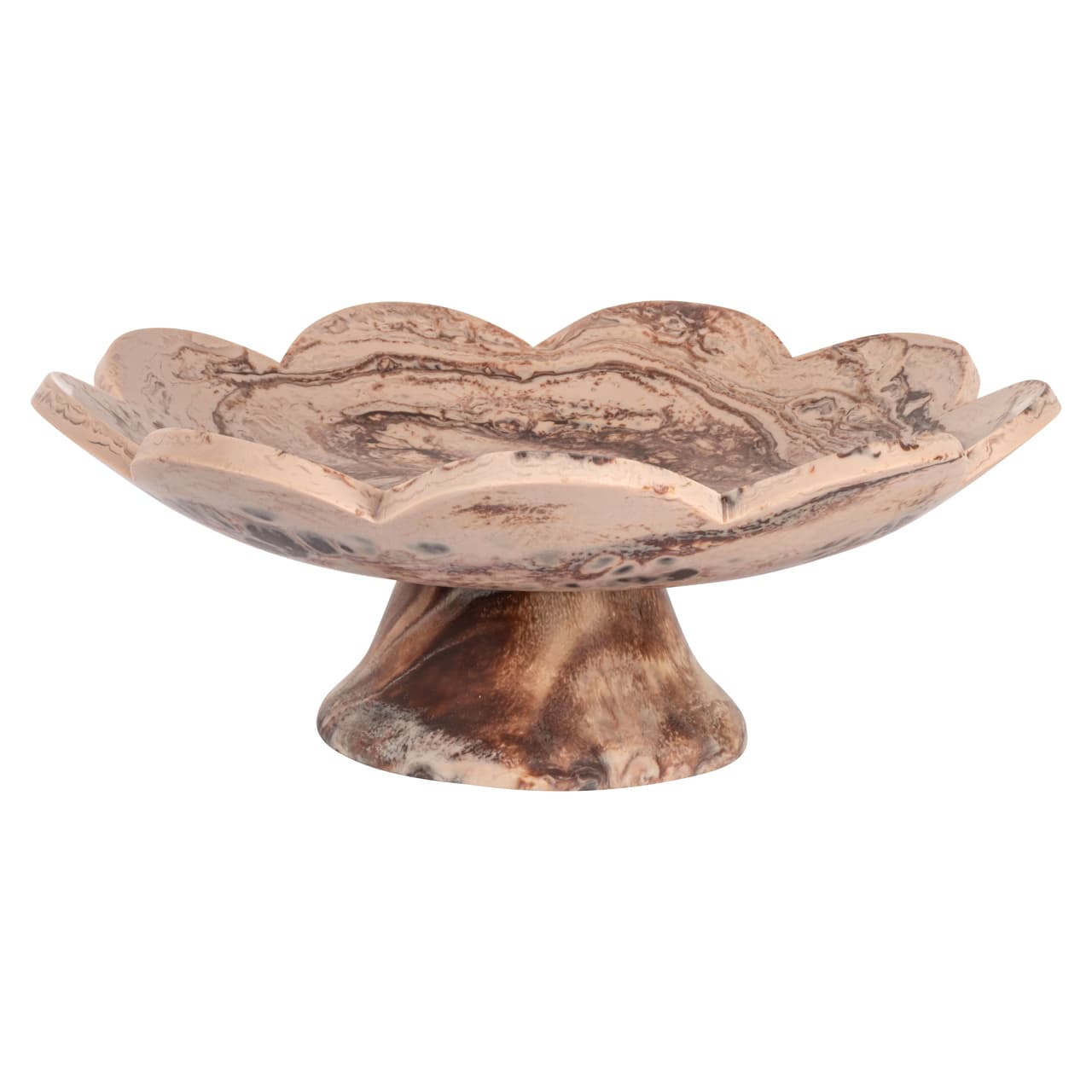 Schaal Peony resin chocolat brown, 31 cm rond