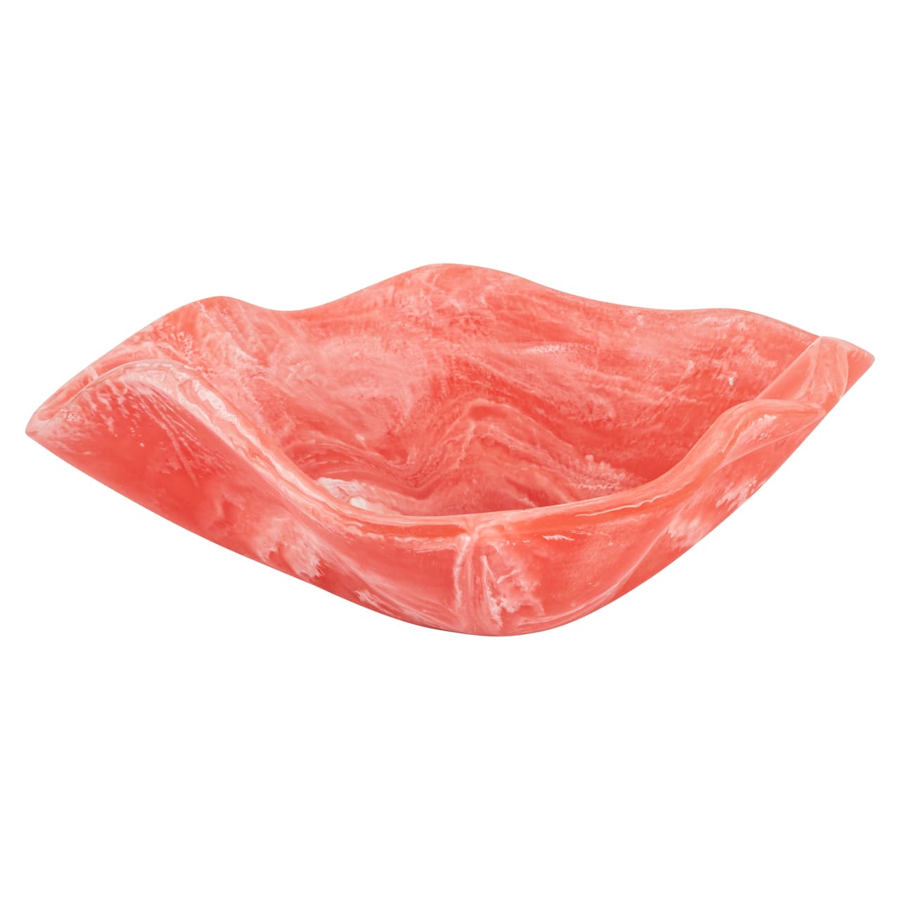 Schaal Aster pink resin met golvende rand 32 cm