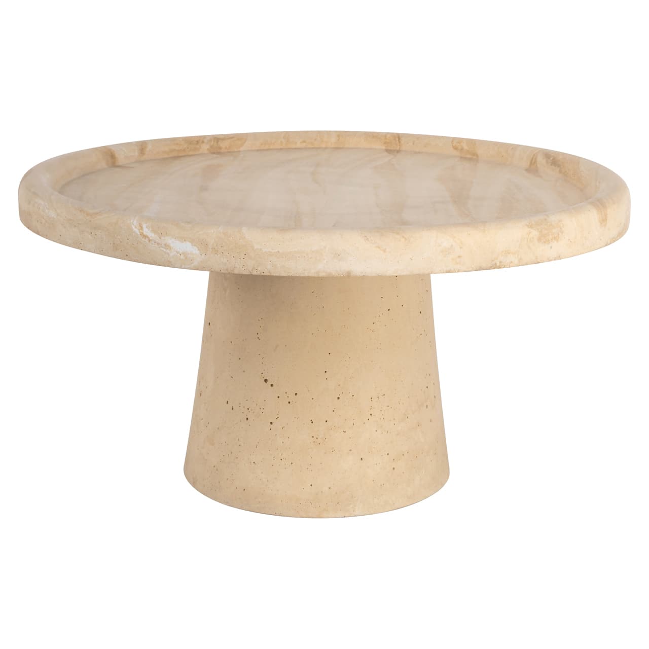Taartplateau Beccy beige resin 39 cm rond