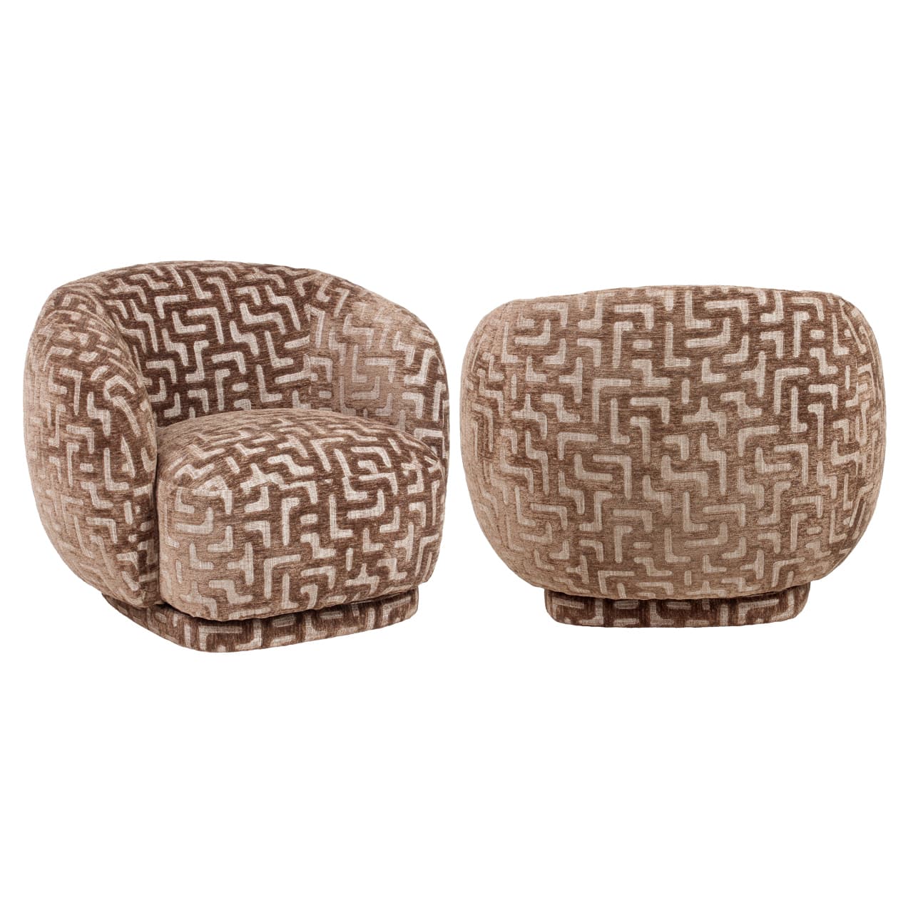 Lounge stoel Negreslo brown labyrinth 58x92x74 cm