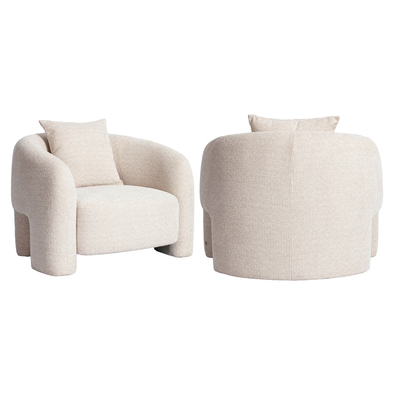 Lounge stoel Tuscany beige blockweave 63x100x74 cm