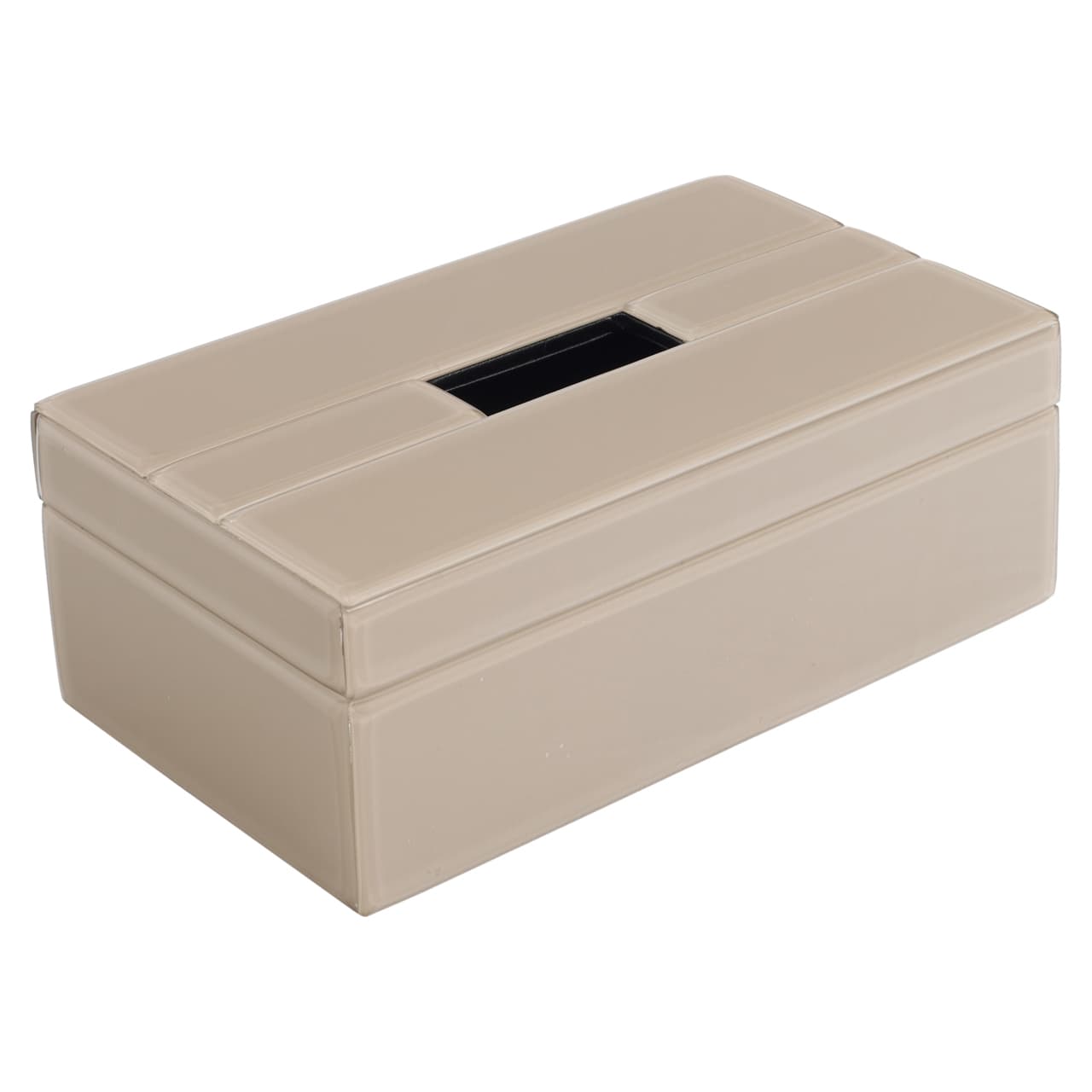 Tissue box Viper taupe - MDF, glas en rexeen