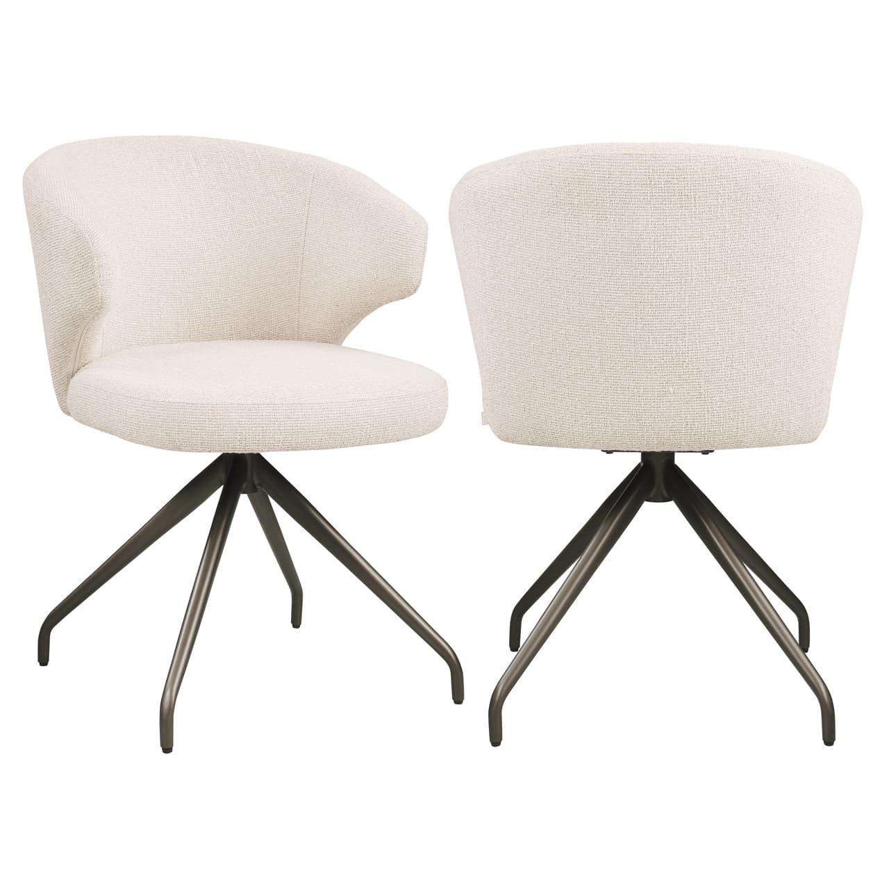 Eetkamerstoel Milly biscotti met draaifunctie 82 cm