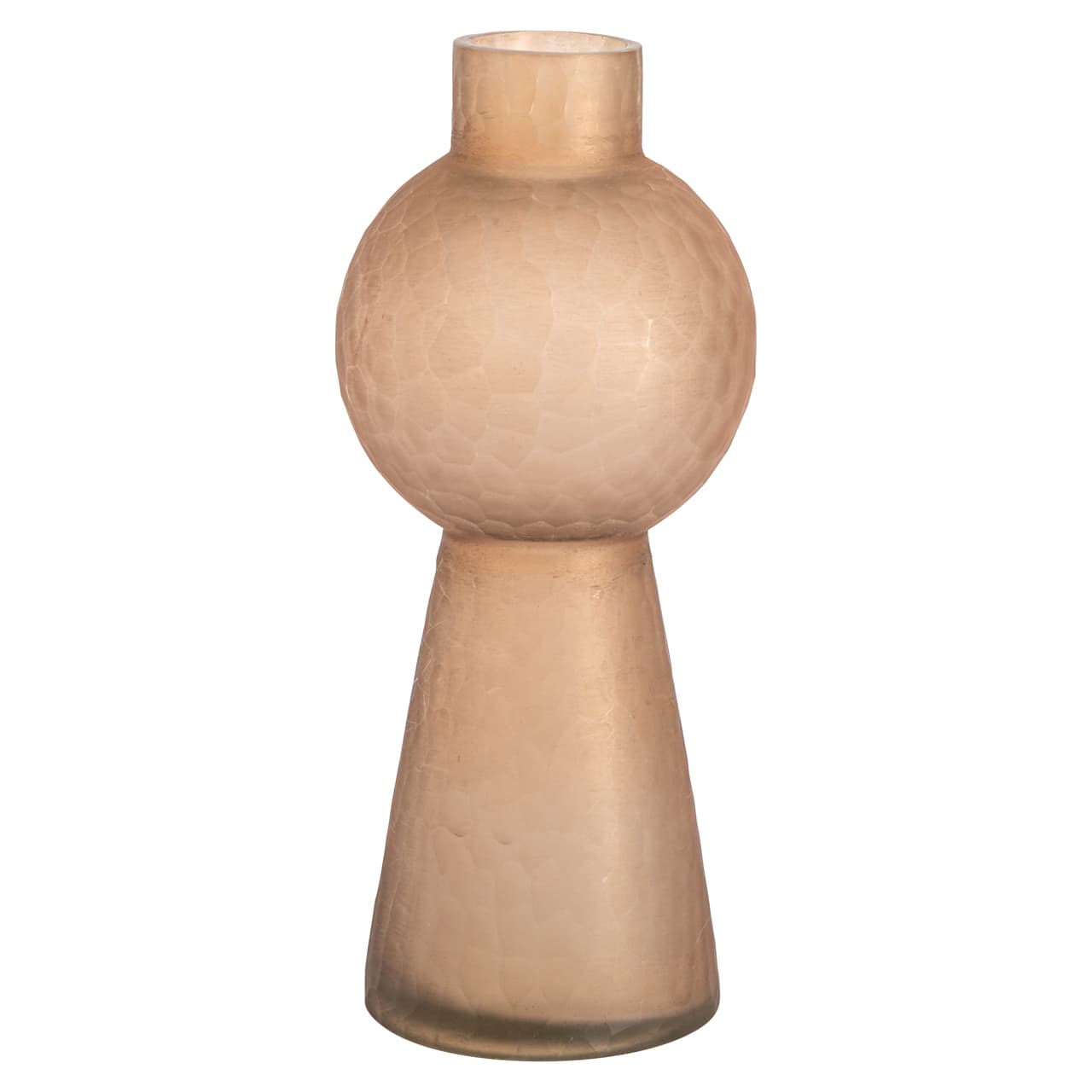 Vaas Ora brown small – glazen vaas met bolronde vorm 31 cm