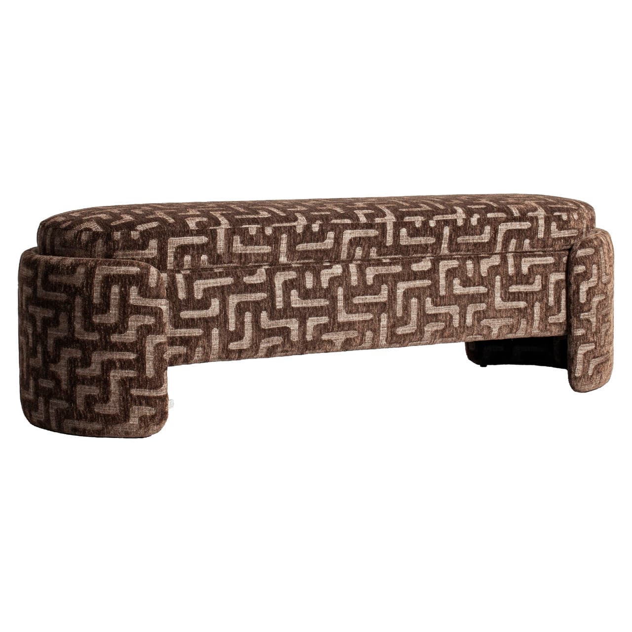 Bank Cupid met opbergruimte brown labyrinth 142 cm