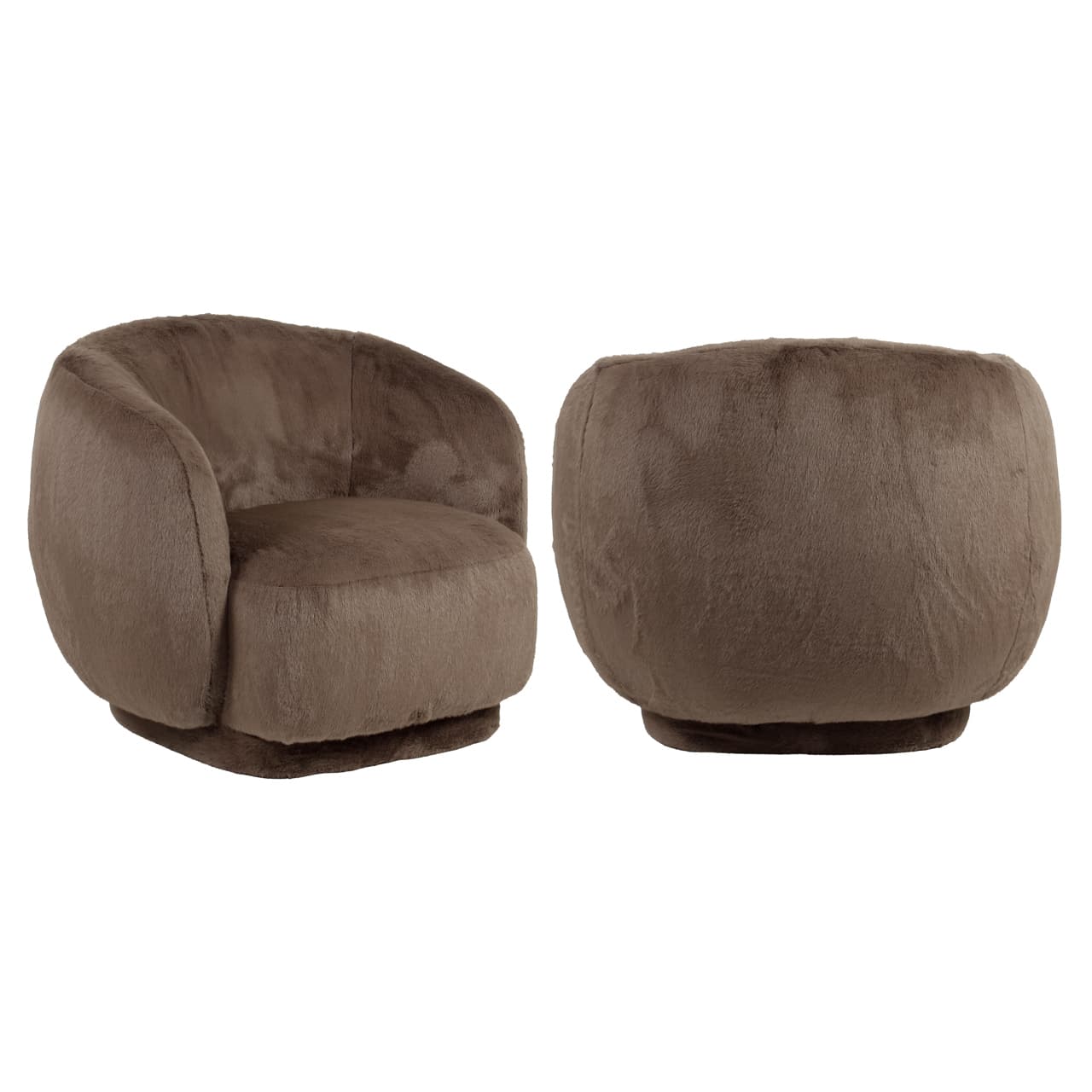 Lounge stoel Negreslo brown fluffy 58x92x74 cm