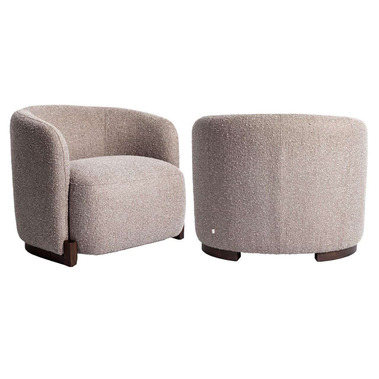 Lounge stoel Hannah mocca boucle fire retardant 66x91x72 cm