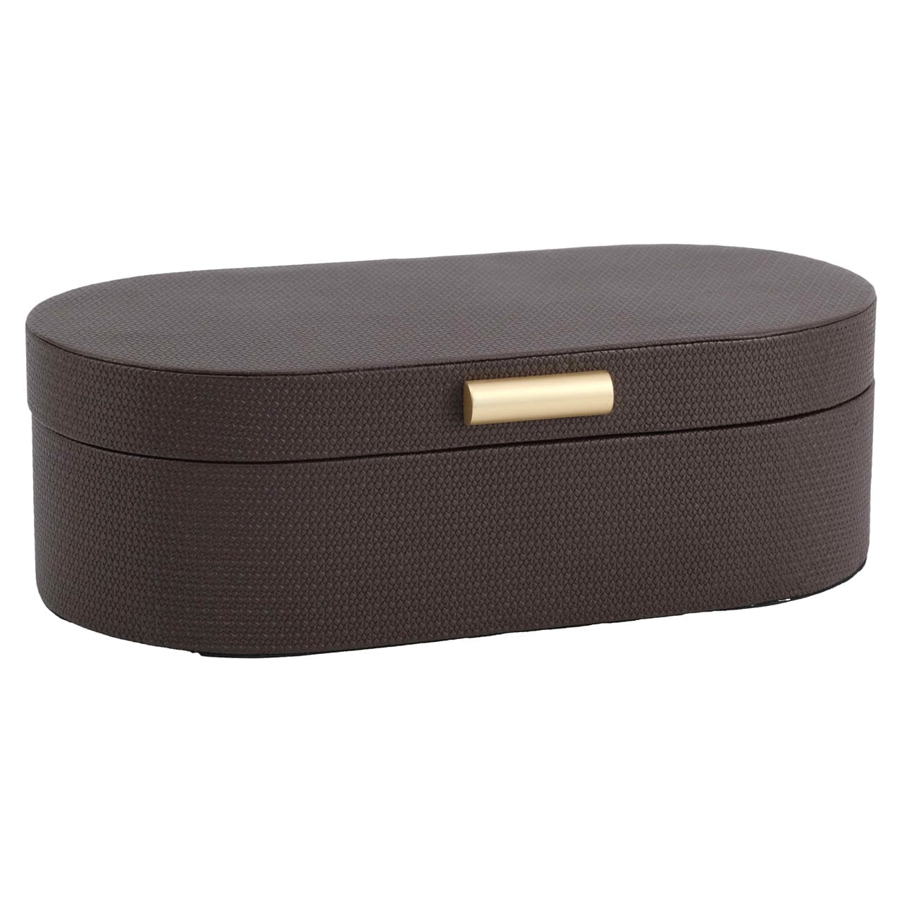 Opbergdoos Nova brown large ovaal 30 cm met gouden sluiting