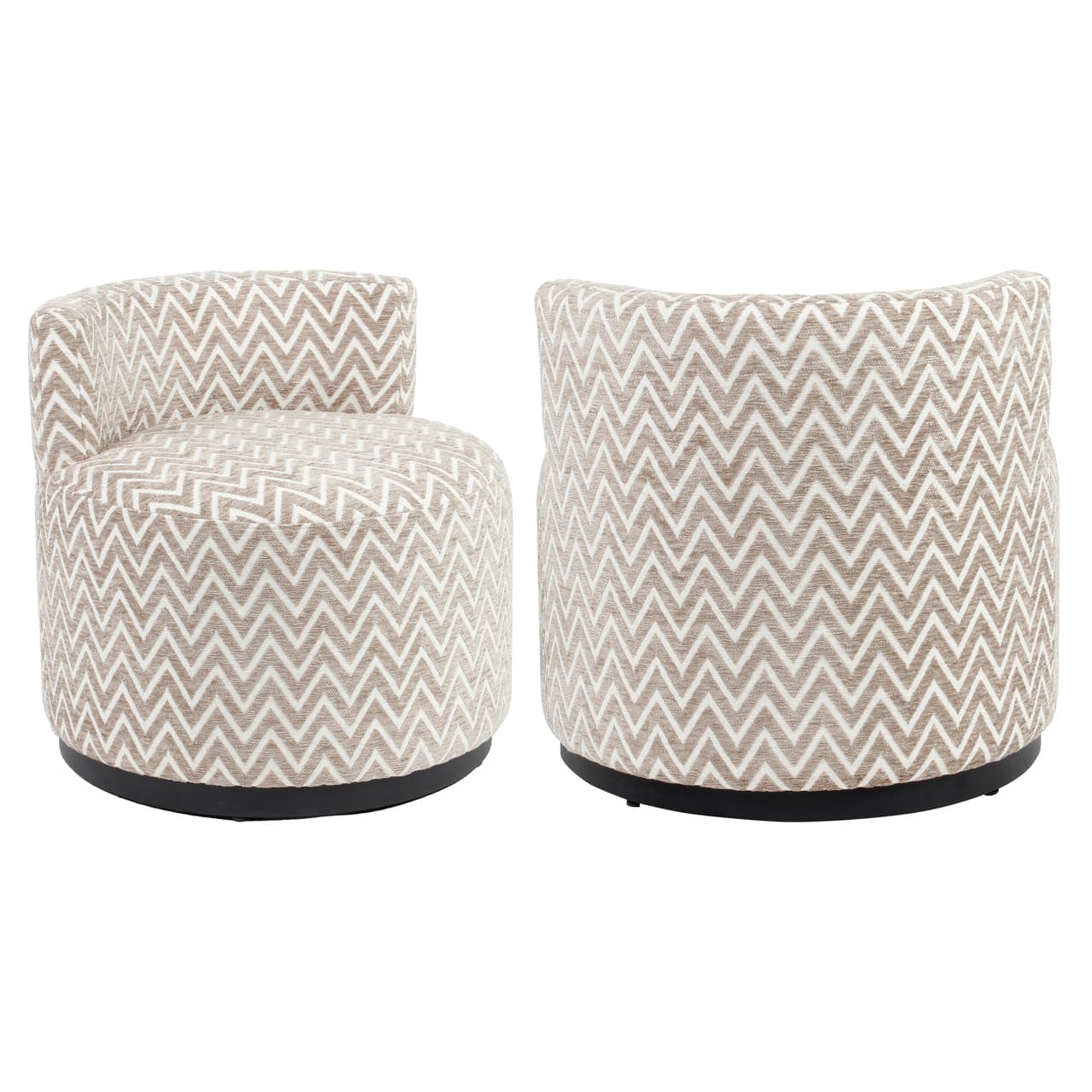 Lounge stoel Franny sand chevron 59x59x58 cm