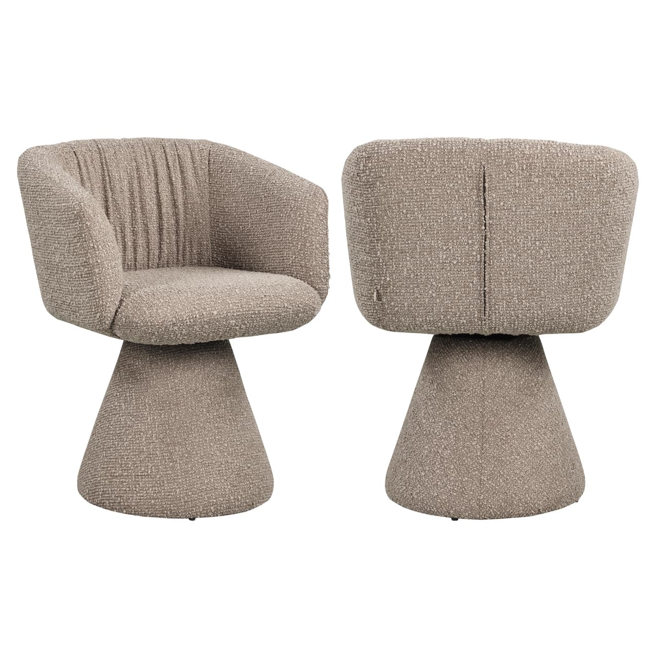Eetkamerstoel Madeline mocca bouclé met draaifunctie 77 cm