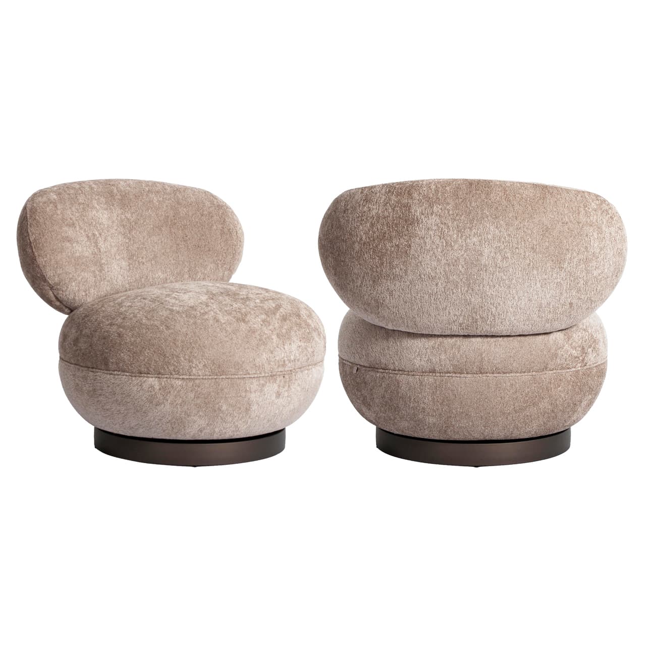Lounge stoel Jace sand swivel 74x78x76 cm fire retardant