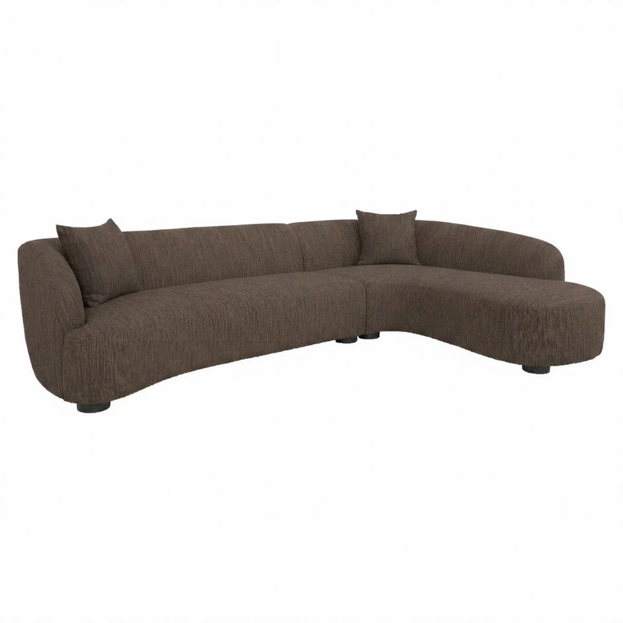 Bank Pandora lounge right brown chunky 260x320 cm