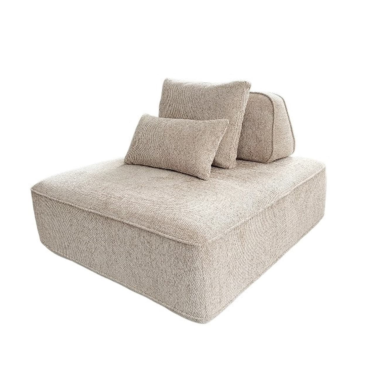 Bank Tudor natural boldweave 1-zits met verplaatsbare rugleuning