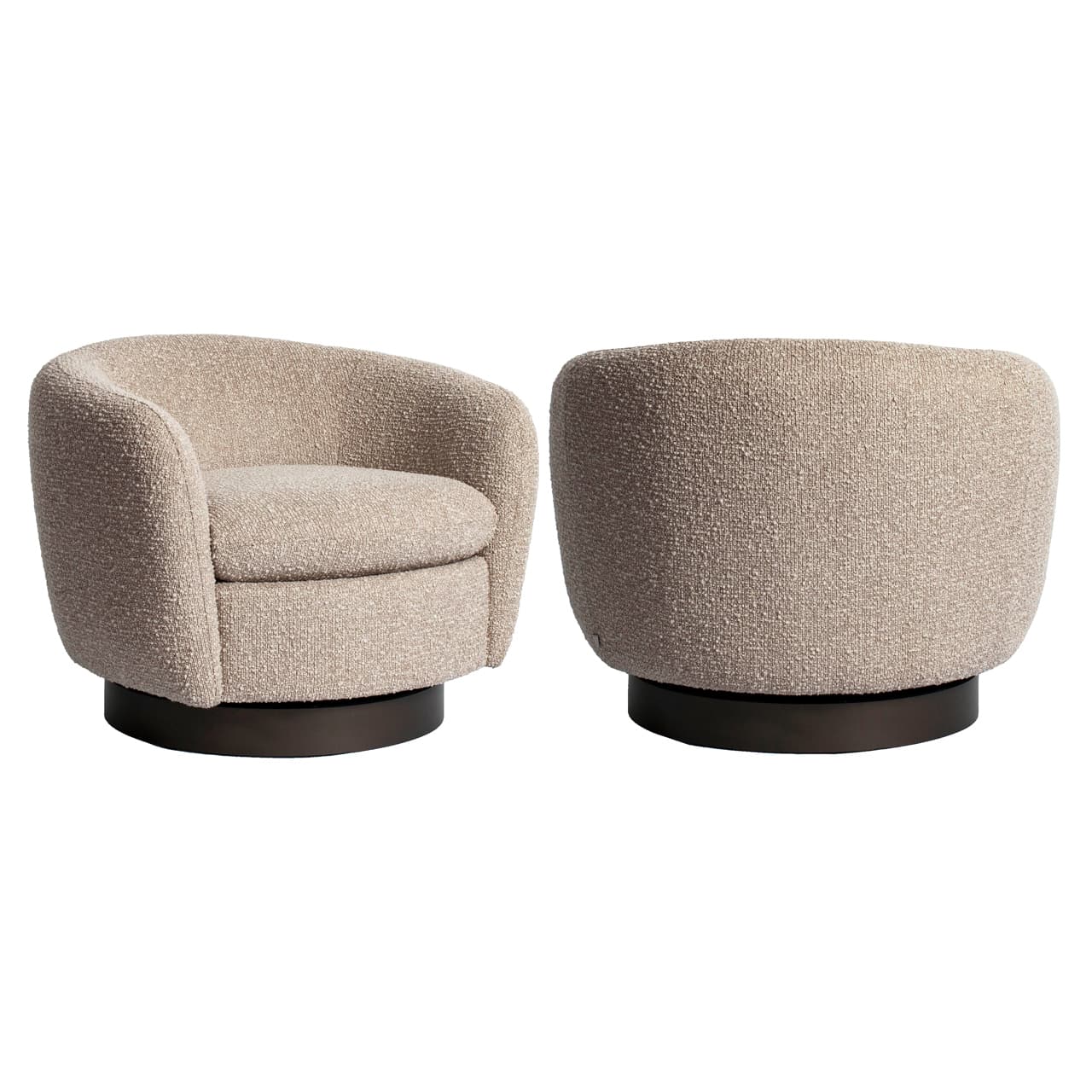 Lounge stoel Colmar natural chunky boucle 86 cm diep