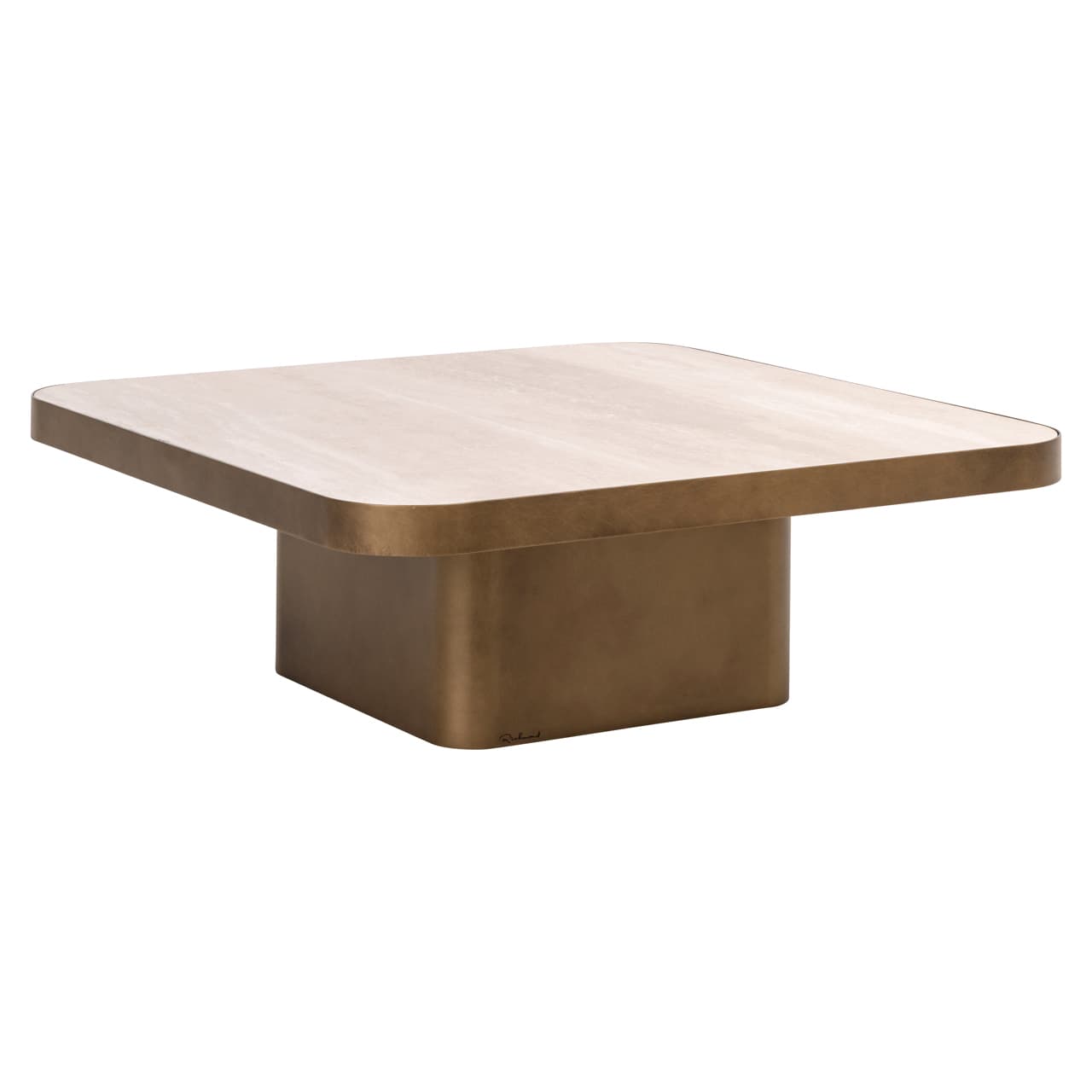 Salontafel Claridge beige 90x90 cm – ijzer en keramiek
