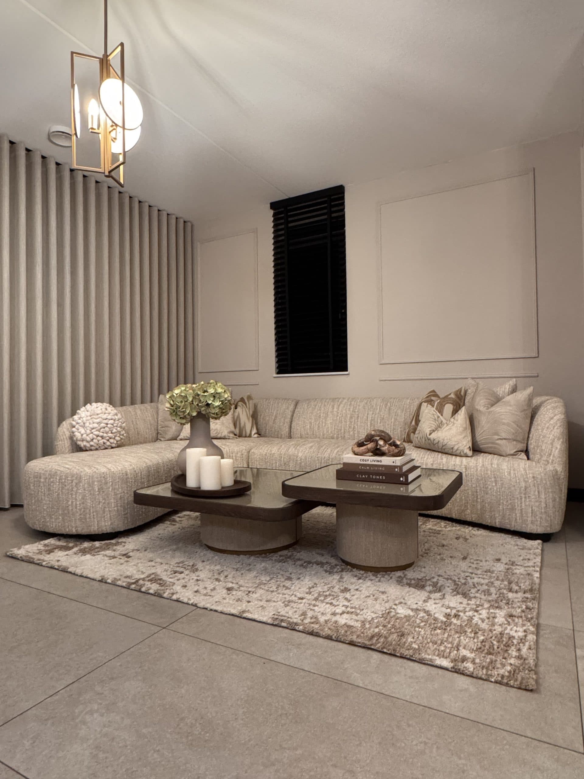 Luxe vloerkleed ivory taupe brown caramel 200x300