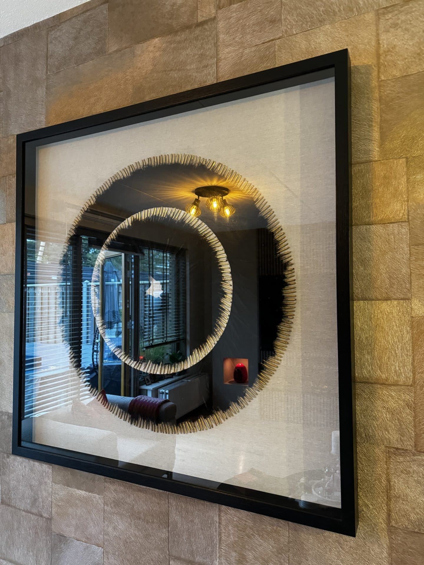 3D veren schilderij zwart goud 100x100 cm afhaaldeal!