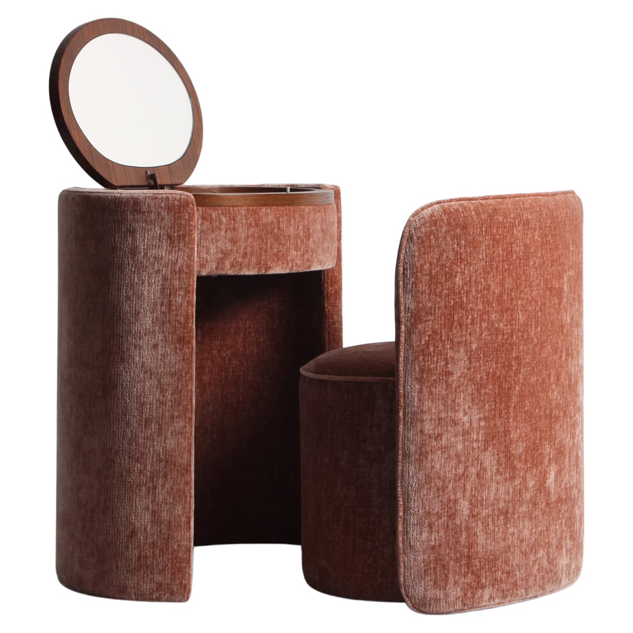 Kaptafel Roxenne blossom chenille met spiegel en krukje