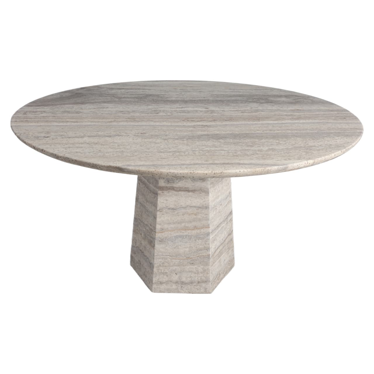 Eettafel Westin grey travertin Ø135