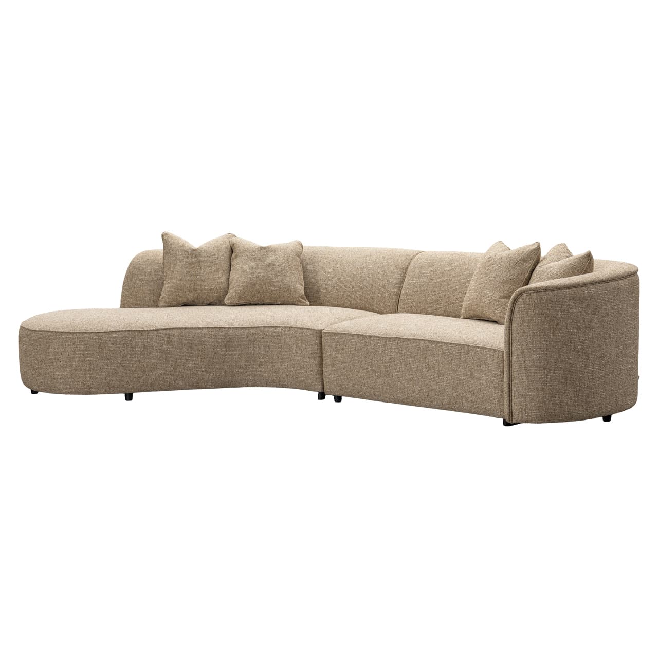 Bank Romero sand tweed met ottoman links, fire retardant