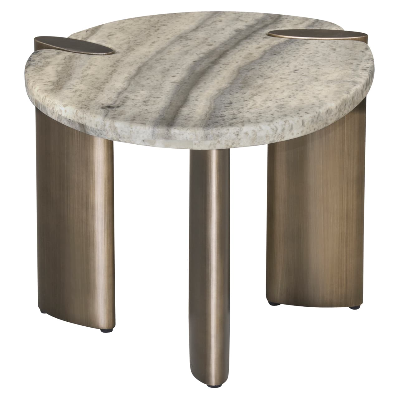 Bijzettafel Arcadia grey, travertin met metalen poten