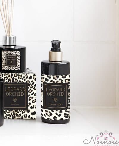 Leopard Orchid zeepdispenser zwart met leopardprint 300 ml