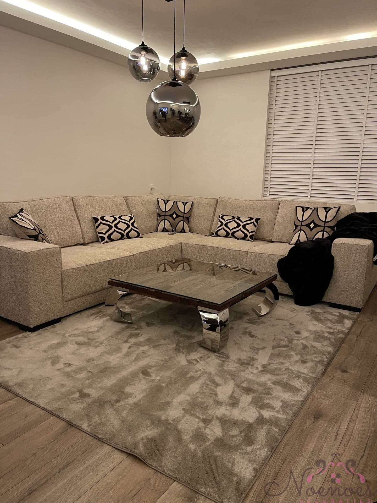 Velvet vloerkleed taupe 200x300 cm