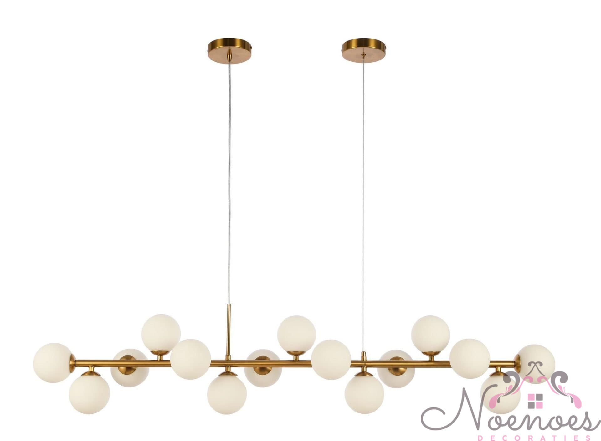Hanglamp Parel Cordoba white gold met 16 glazen bollen