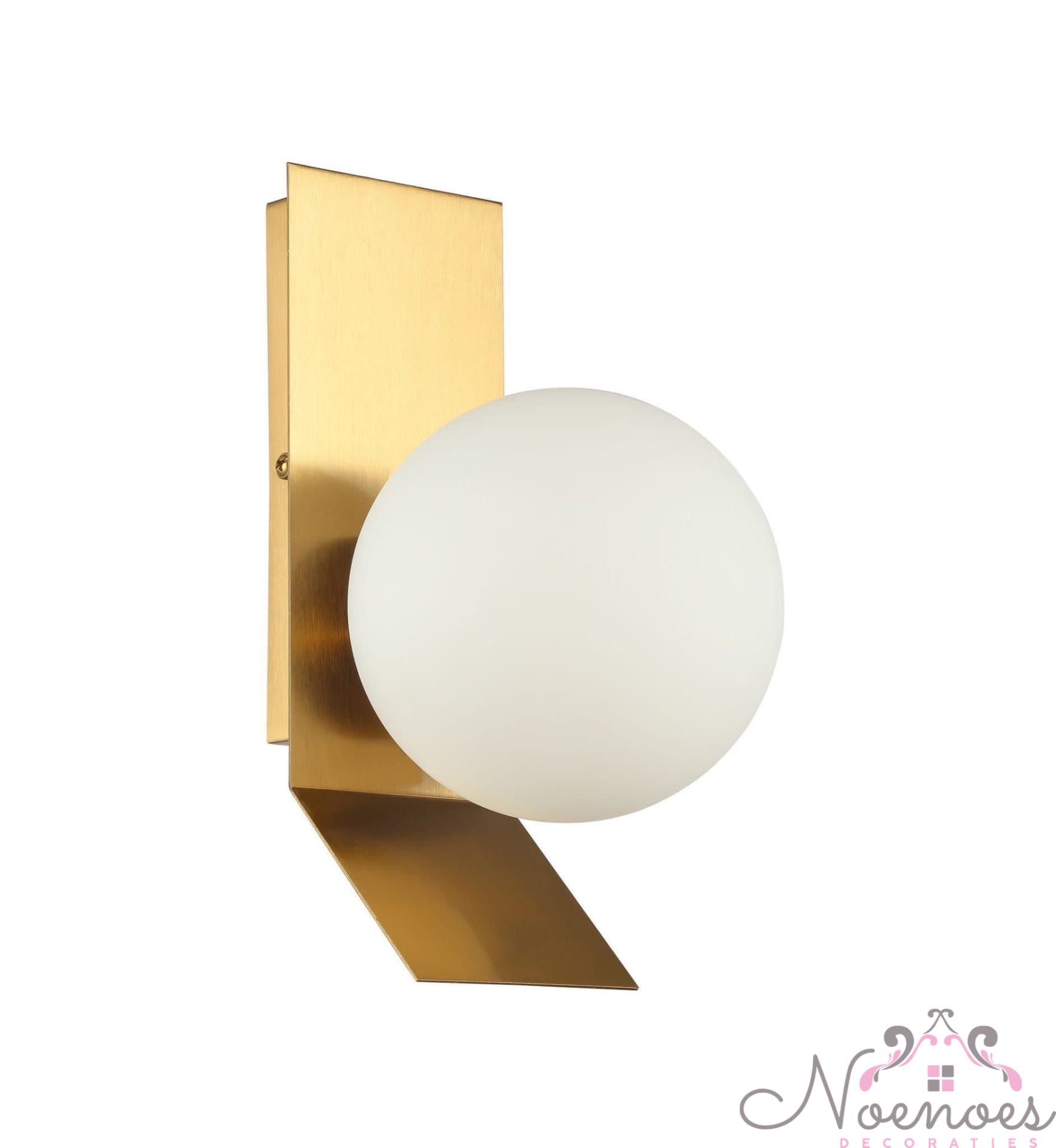 Wandlamp Parel Paris goud met witte glazen bol 23,7 cm