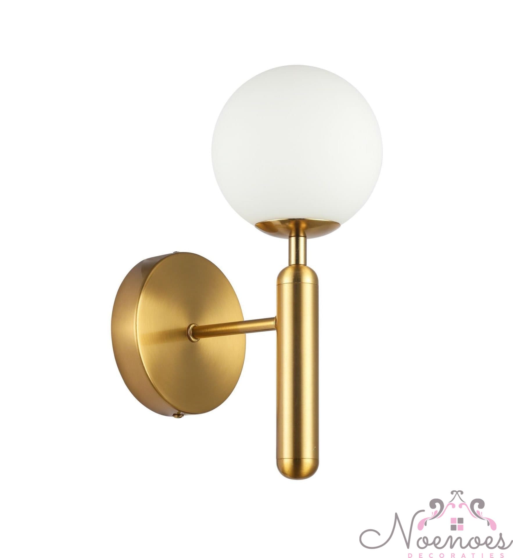 Wandlamp Parel Paris gold met wit glazen bol 29 cm