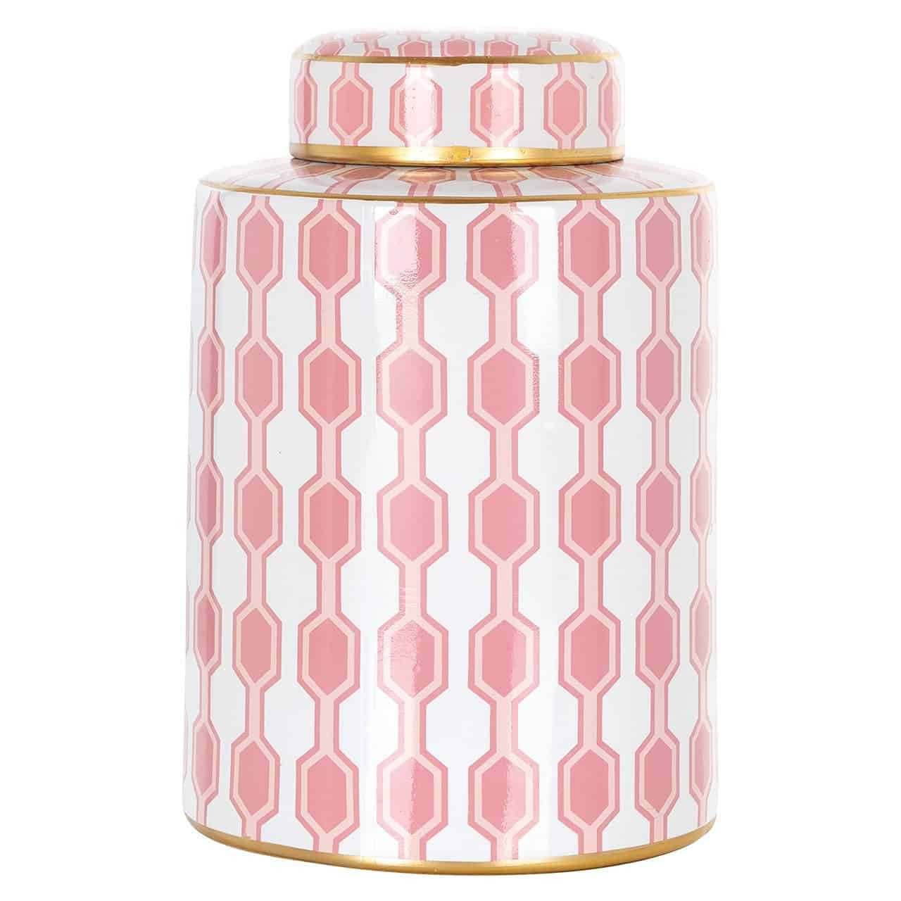 Pot Aley klein roze met gouden rand 27 cm