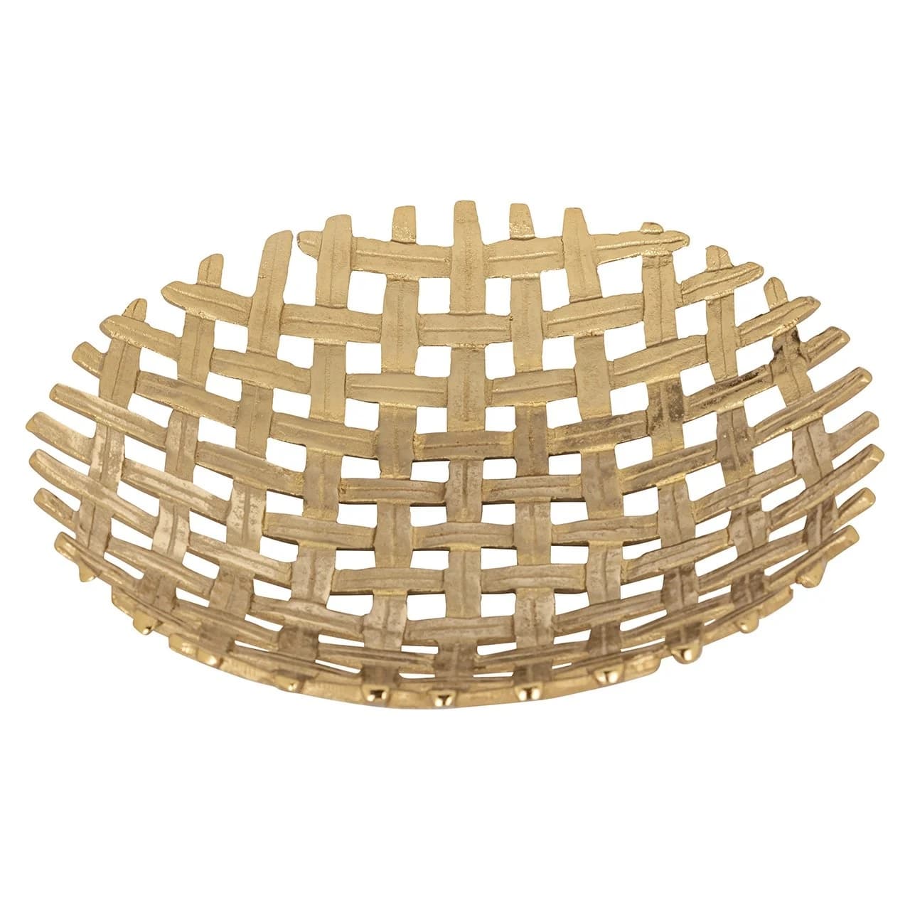 Decoratieve schaal goud aluminium vlechtpatroon 38 cm