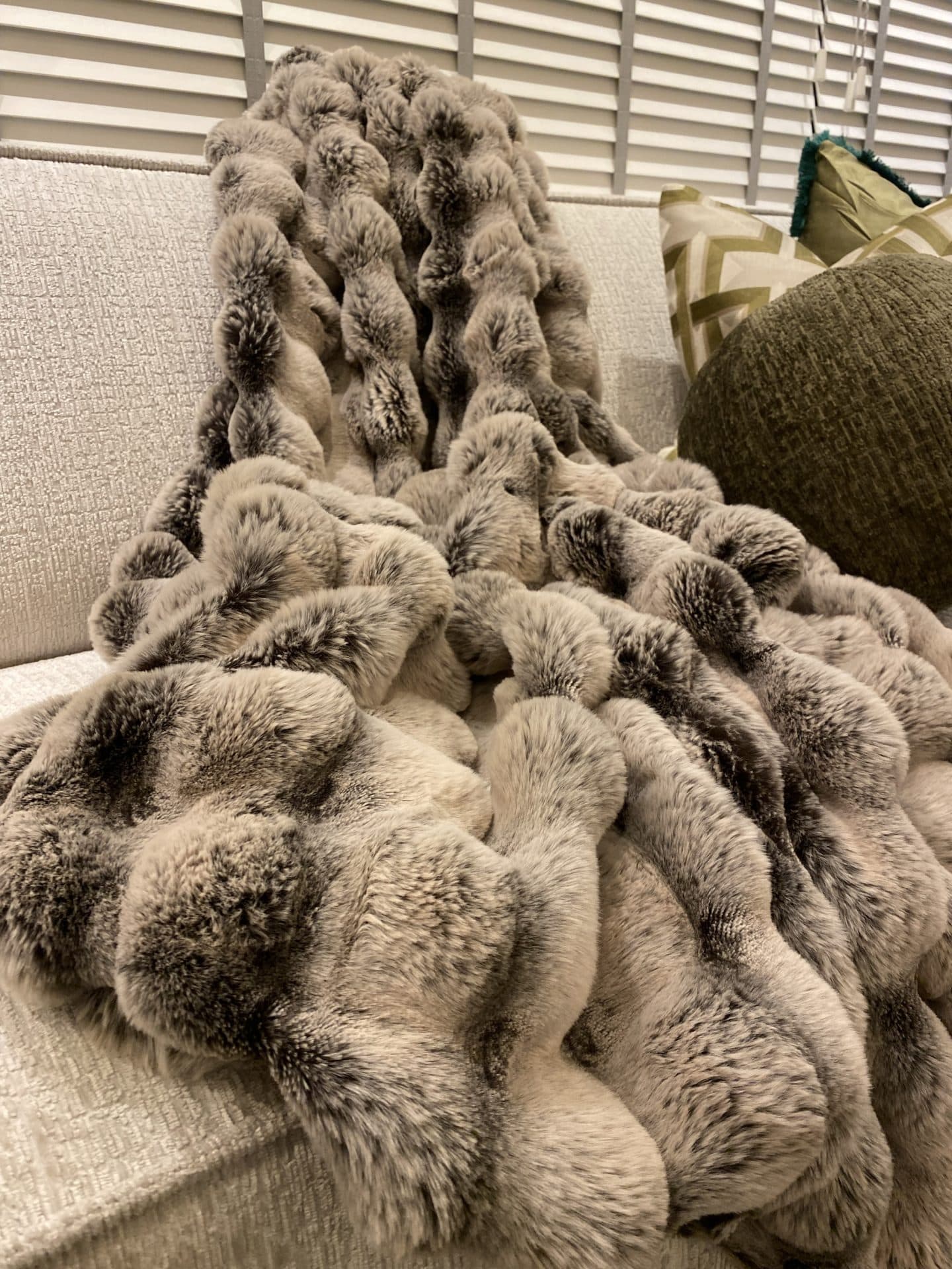 Furry plaid bont structuur grijs-beige 130x170 cm