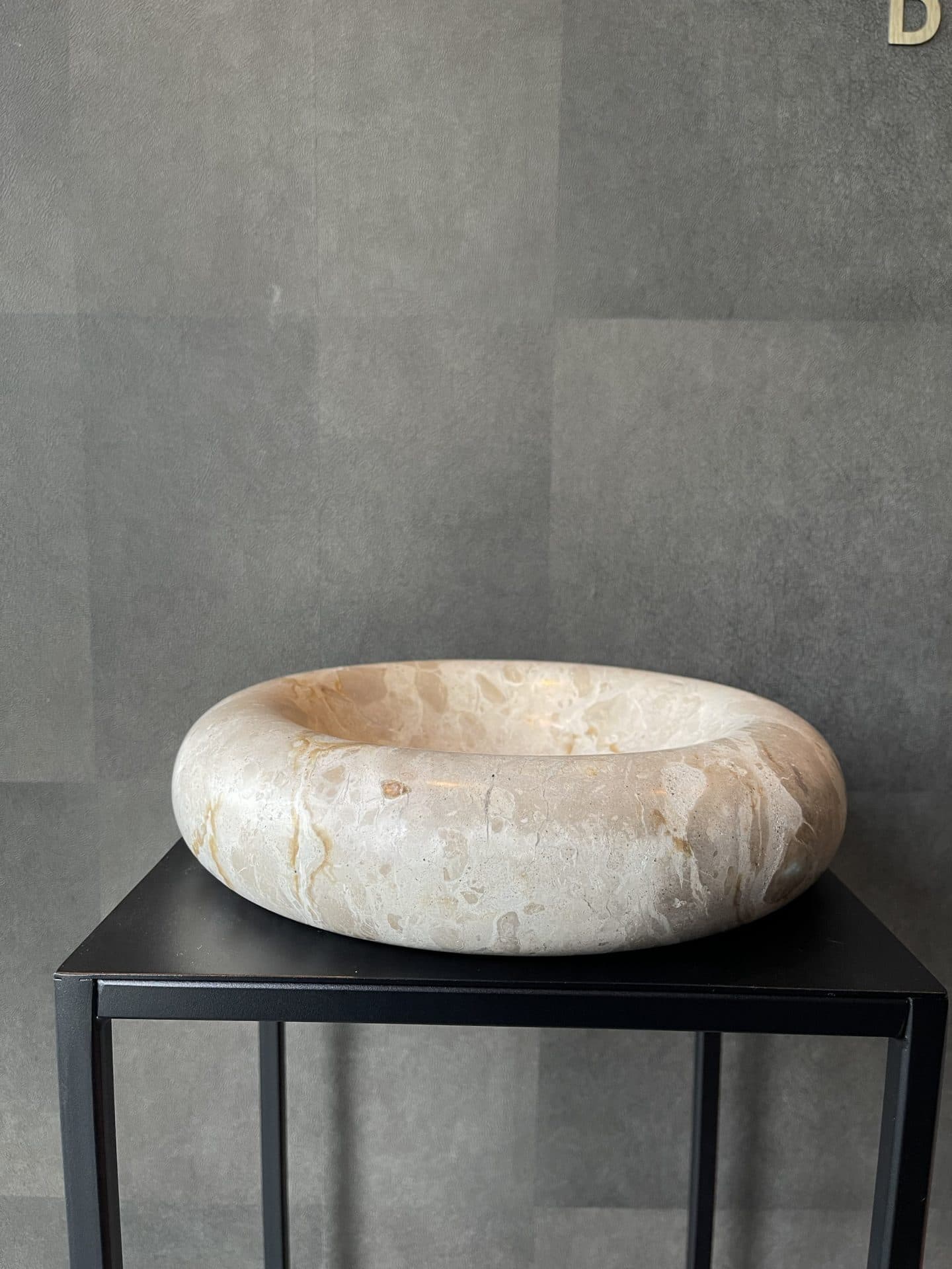 Marmeren dienblad taupe/beige rond 31 cm
