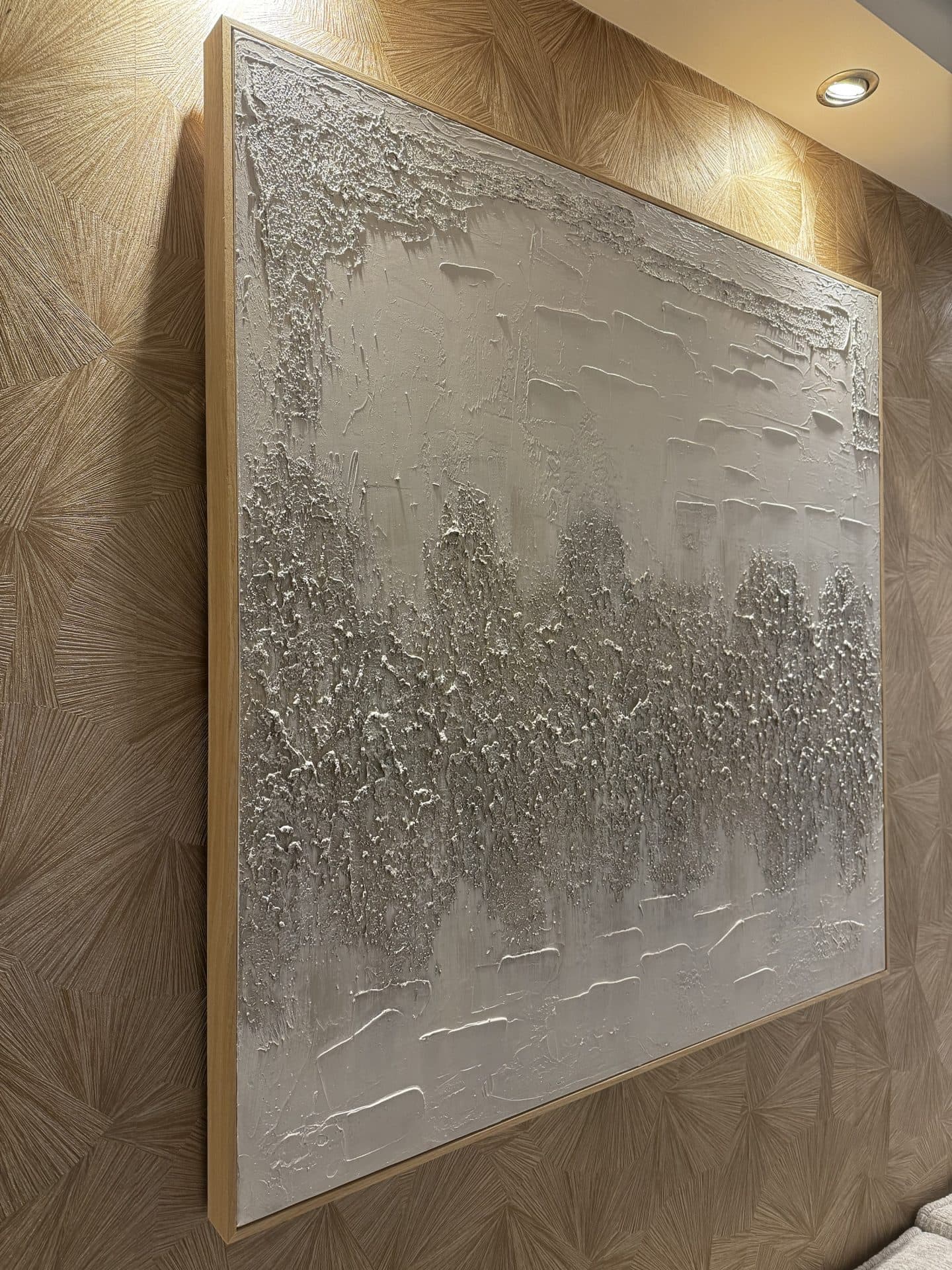 Schilderij Ice Ivory met reliëftextuur 102x102 cm