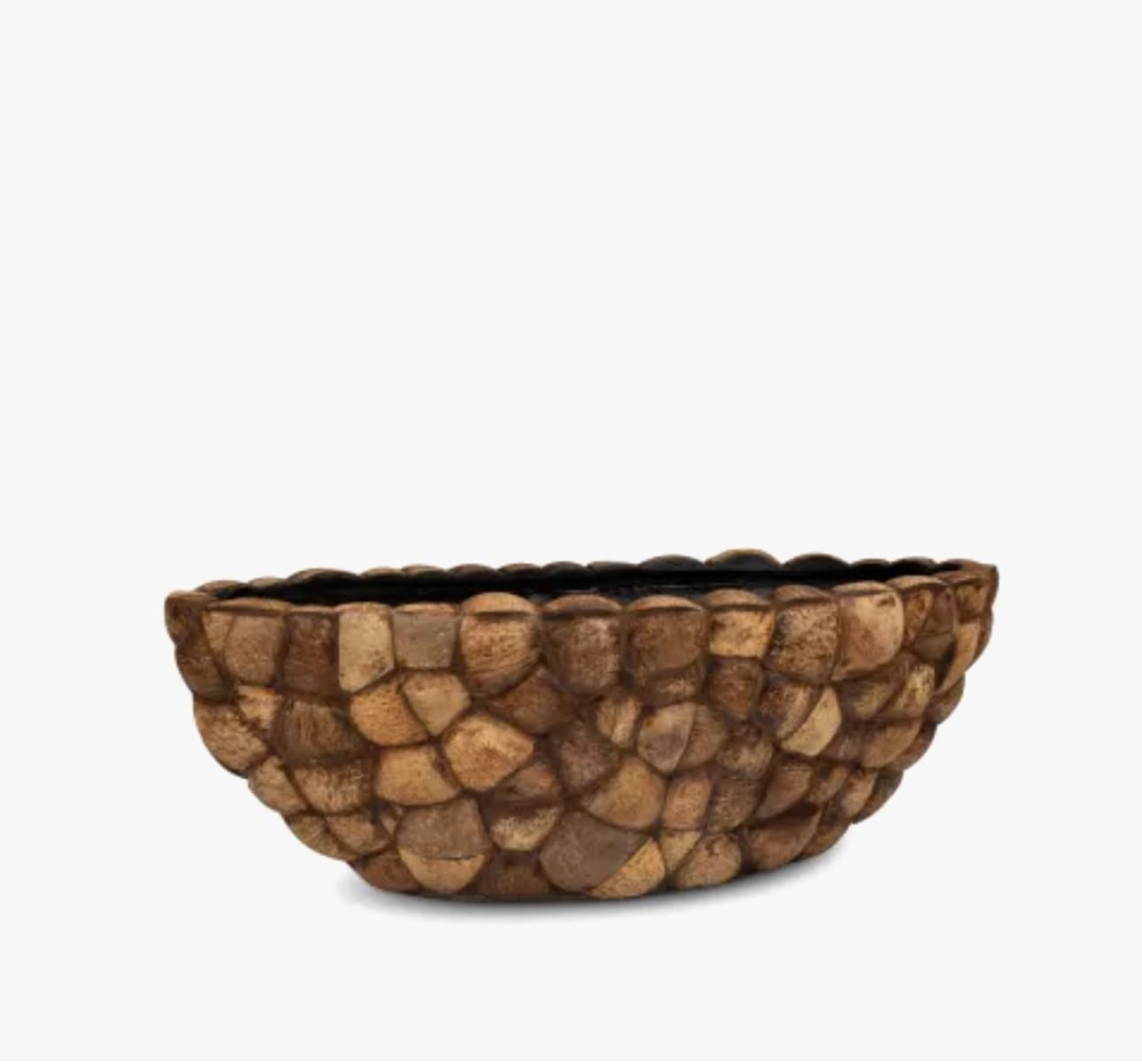 Kokosnoot vaas ovaal bruin handgemaakt 76 cm