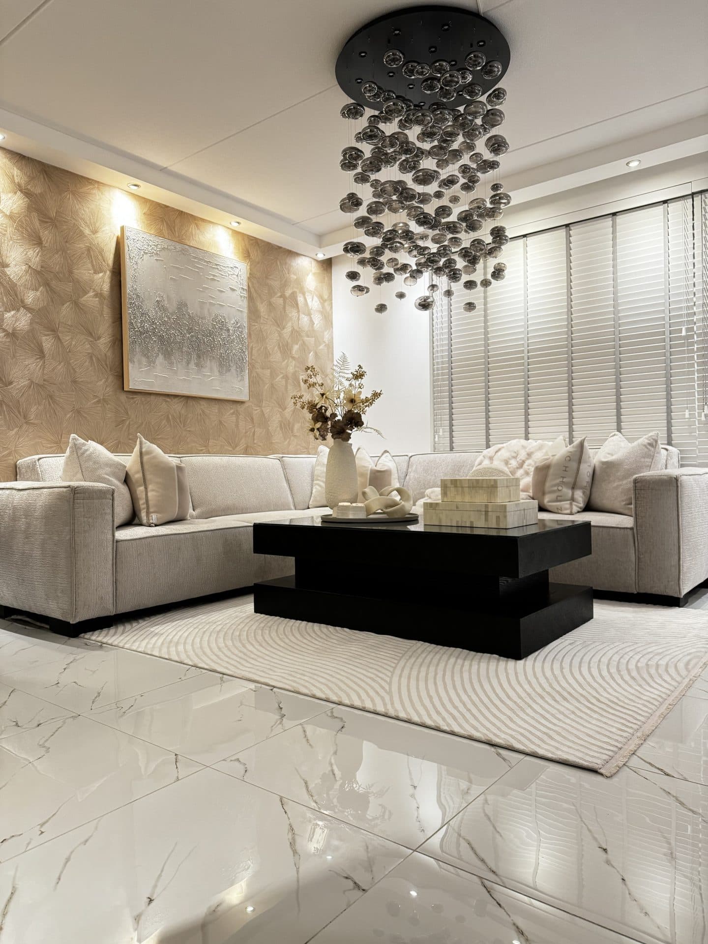 Vloerkleed Japandi stijl crème 200x290 cm