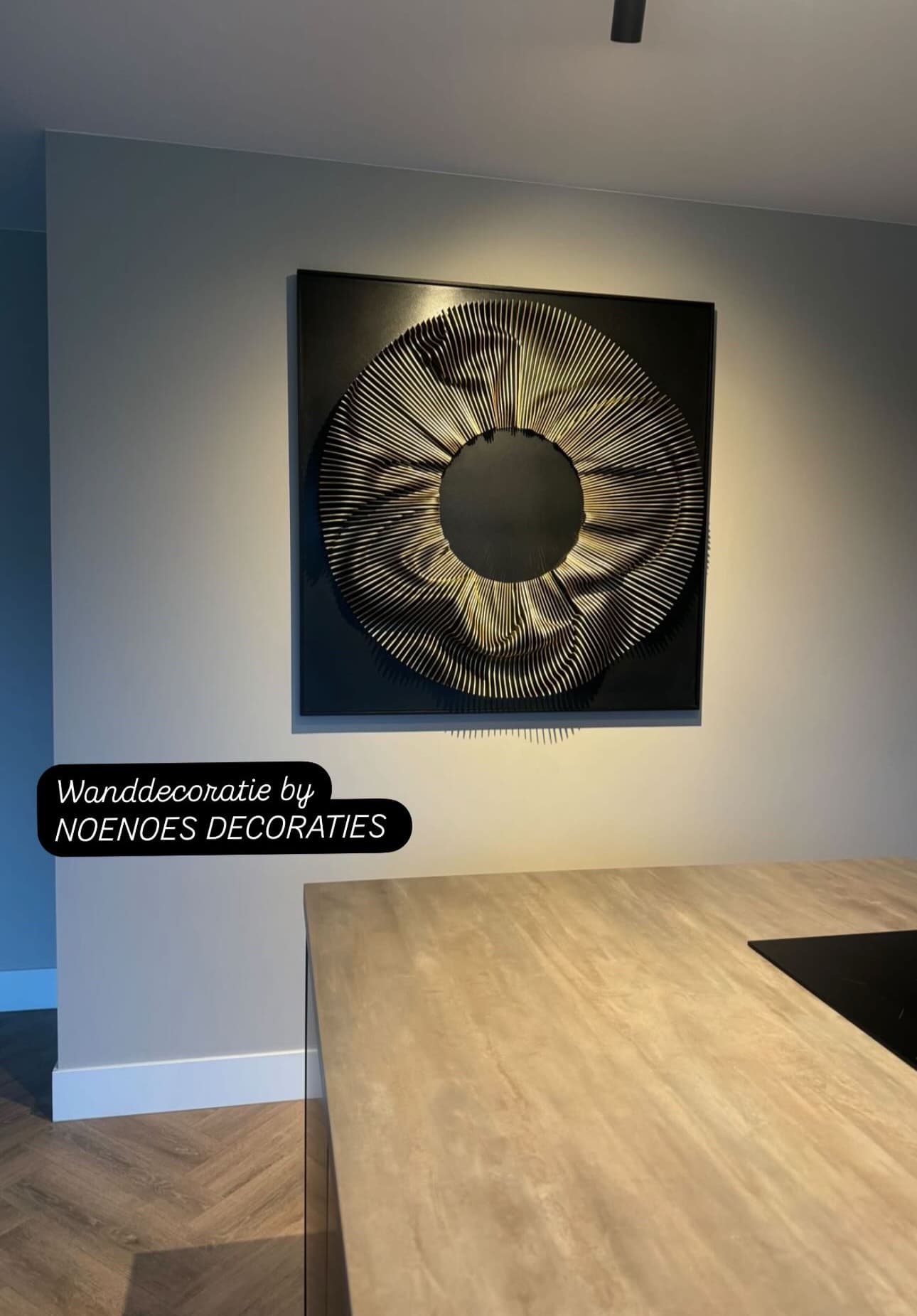 3D wanddecoratie Metro zwart goud 120x120 cm
