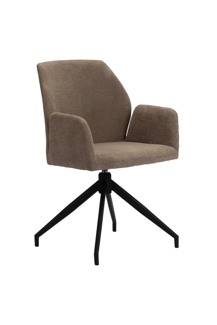 Storm draaistoelen bruin set van 2 - gestoffeerde eetkamerstoel 56x60x88 cm