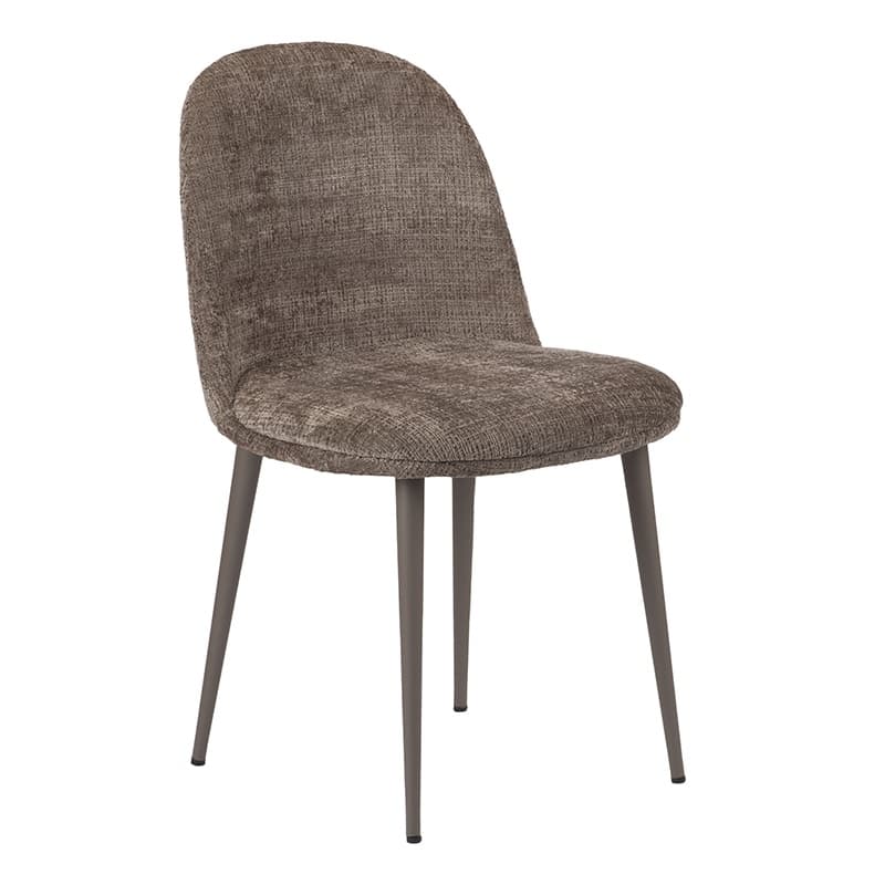 Eetkamerstoel mink set van 2 gestoffeerde stoelen 45,5x54,5x80 cm