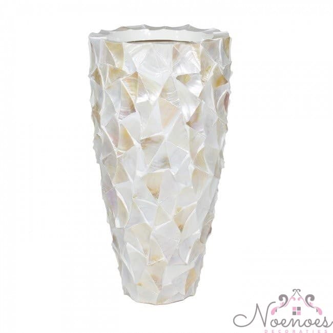 Schelpenvaas mother of pearl creme D40 x H77 cm