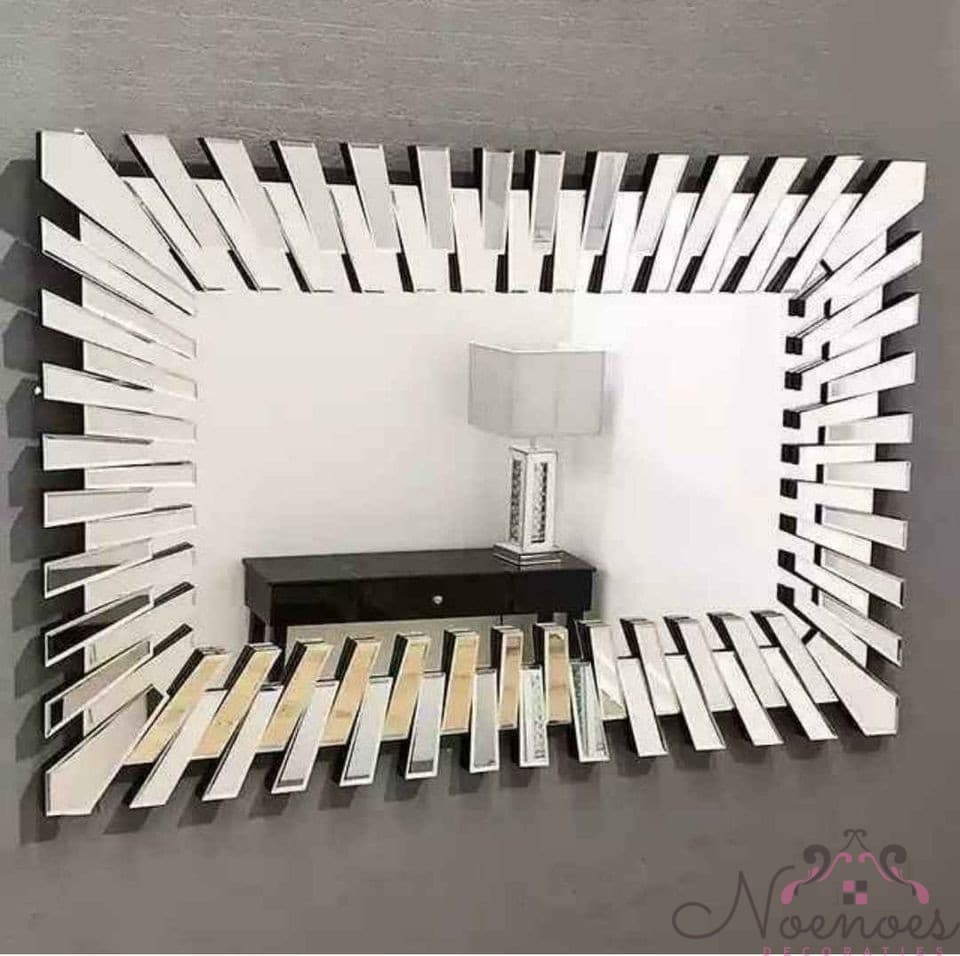 Piano spiegel rechthoekig met spiegelglas lijst 80x120 of 80x150 cm