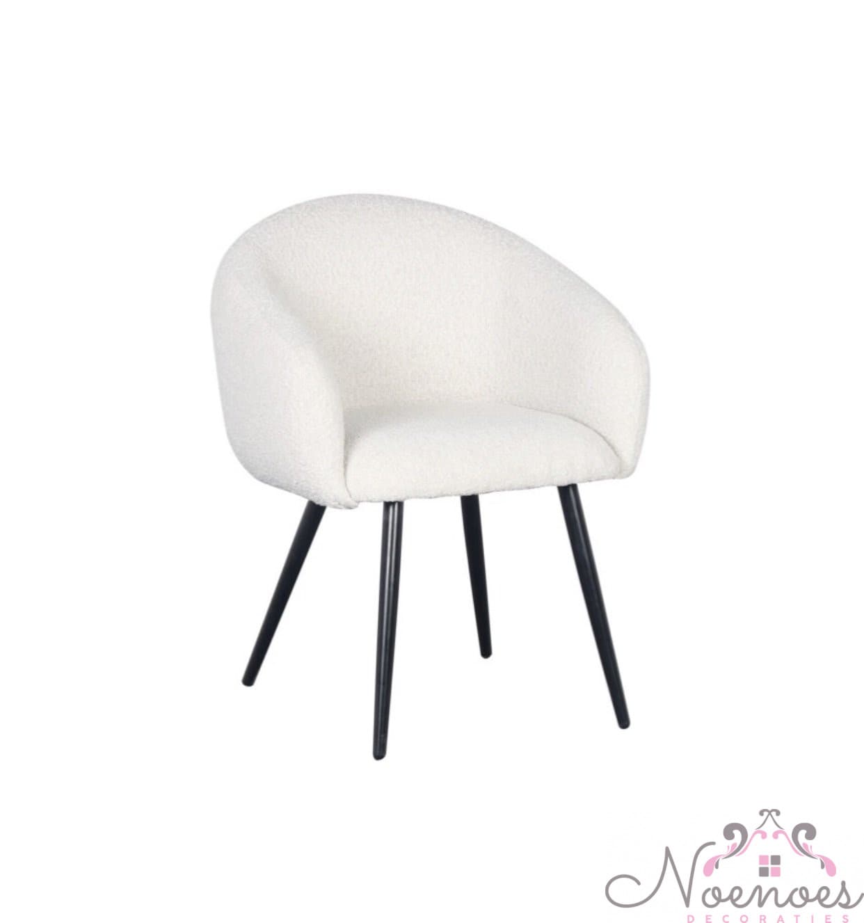 Teddy stoel Madrid wit/crème boucle set van 2 (64×80 cm)