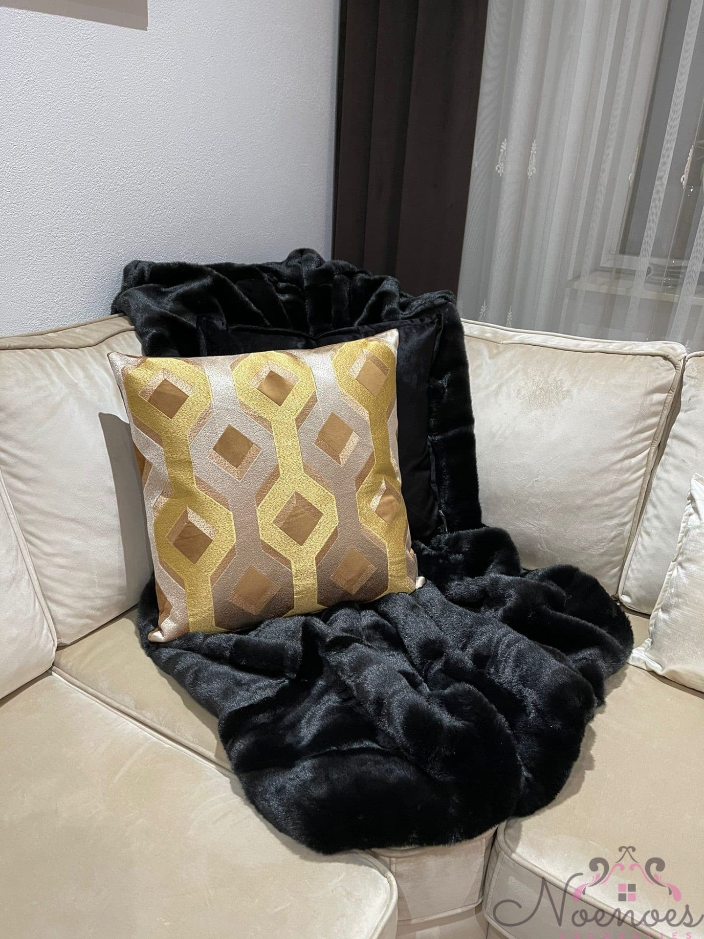 Plaid zwart pluche 130x180 cm