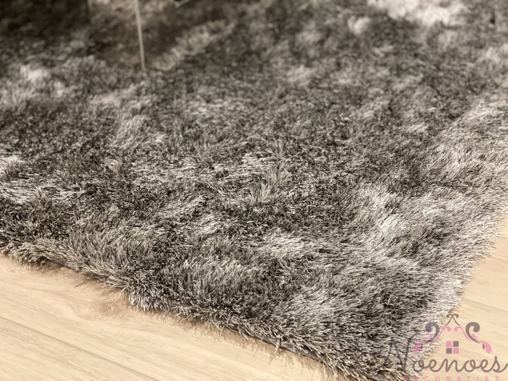 Hoogpolig vloerkleed grijs 160x230 cm shaggy