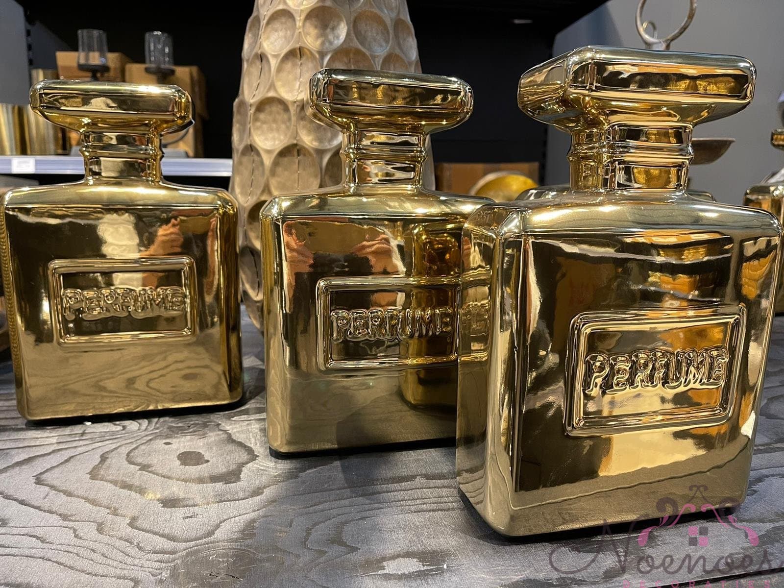 Parfum decoratie goud keramisch 19,5x8,5x29 cm